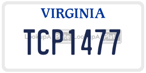 TCP1477  license plate in VA