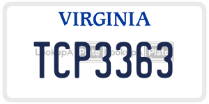 TCP3363  license plate in VA