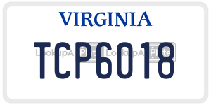 TCP6018  license plate in VA