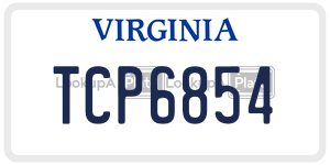 TCP6854  license plate in VA
