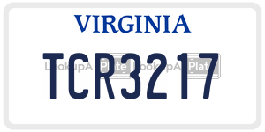 TCR3217 license plate in Virginia