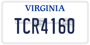 TCR4160 license plate in Virginia