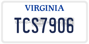 TCS7906  license plate in VA