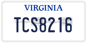 TCS8216  license plate in VA
