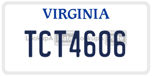 TCT4606  license plate in VA