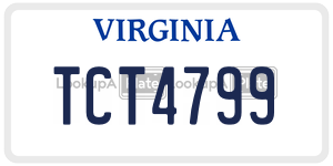 TCT4799 license plate in Virginia