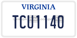 TCU1140  license plate in VA