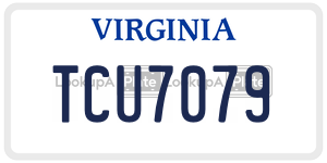 TCU7079  license plate in VA
