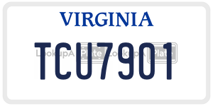 TCU7901 license plate in Virginia