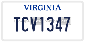 TCV1347  license plate in VA