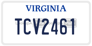 TCV2461  license plate in VA