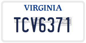 TCV6371  license plate in VA