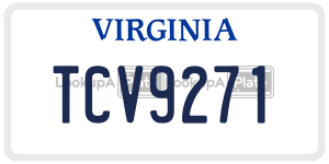 TCV9271  license plate in VA