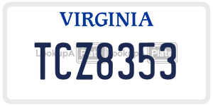 TCZ8353  license plate in VA