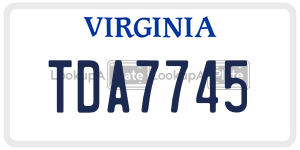 TDA7745 license plate in Virginia