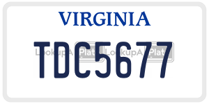 TDC5677 license plate in Virginia