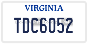 TDC6052  license plate in VA