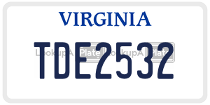 TDE2532 license plate in Virginia