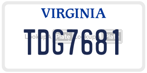 TDG7681  license plate in VA