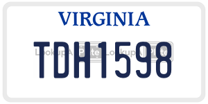 TDH1598 license plate in Virginia