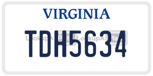 TDH5634  license plate in VA