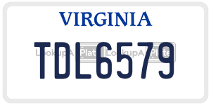 TDL6579  license plate in VA