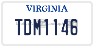 TDM1146 license plate in Virginia