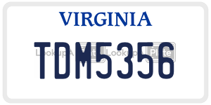 TDM5356  license plate in VA