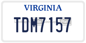 TDM7157  license plate in VA