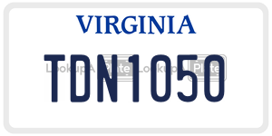 TDN1050 license plate in Virginia