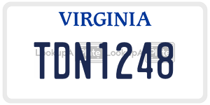TDN1248  license plate in VA