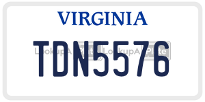 TDN5576  license plate in VA