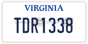 TDR1338  license plate in VA