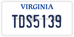 TDS5139  license plate in VA