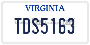 TDS5163 license plate in Virginia