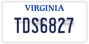 TDS6827  license plate in VA