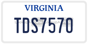 TDS7570  license plate in VA
