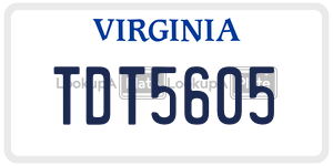 TDT5605  license plate in VA