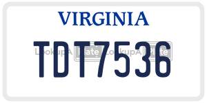 TDT7536  license plate in VA