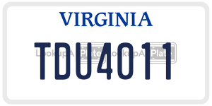 TDU4011  license plate in VA
