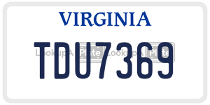 TDU7369  license plate in VA