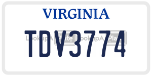 TDV3774 license plate in Virginia