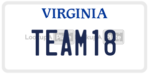 TEAM18  license plate in VA