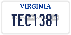TEC1381 license plate in Virginia