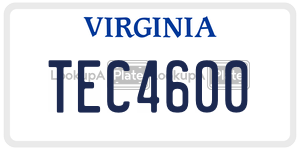 TEC4600  license plate in VA