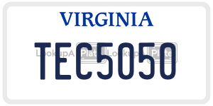 TEC5050 license plate in Virginia