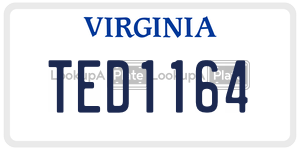 TED1164  license plate in VA