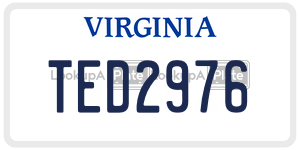 TED2976  license plate in VA