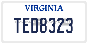 TED8323 license plate in Virginia