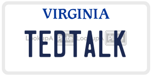 TEDTALK license plate in Virginia